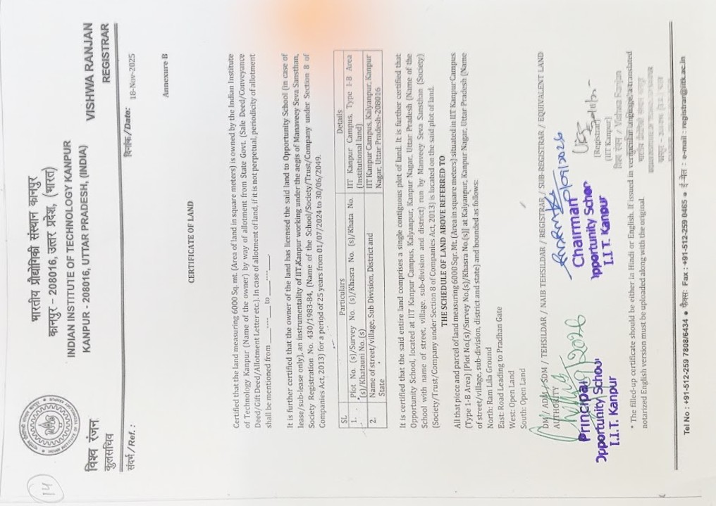 Land certificate
